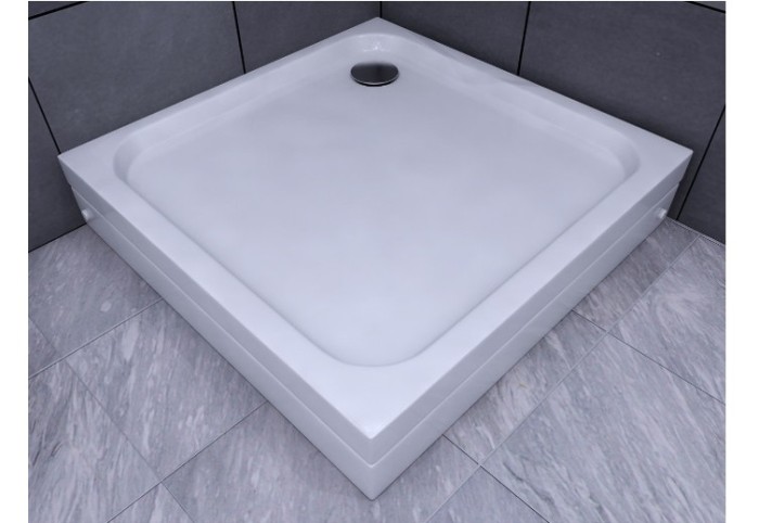 Душевой поддон 80x80, квадрат с ножками и с фронтальным экраном, без сифона, Aquatek арт. DPA-0000008