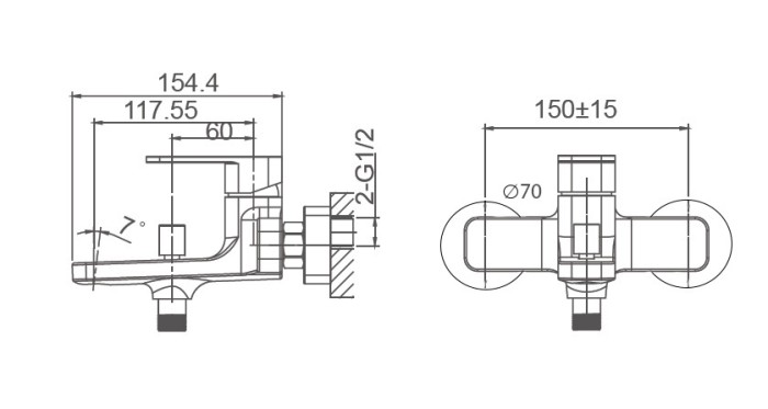 Смеситель для ванны, Wonzon & Woghand Arnie, WW-693101-MB цвет: черный