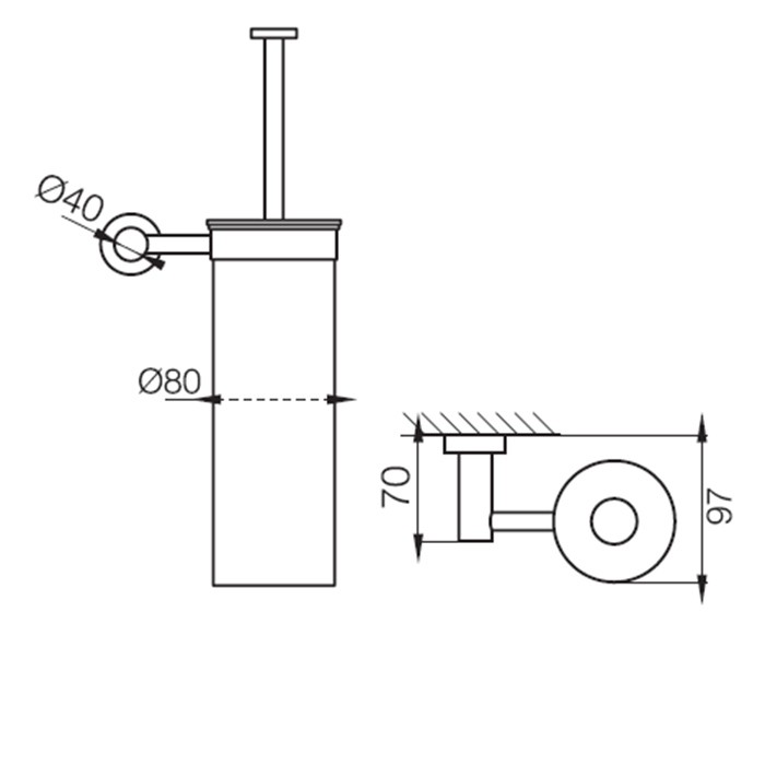 Fima Carlo Frattini Ёршик настенный, Rotola, F6006/2NS цвет: черный