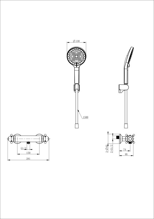 Смеситель для душа с термостатом, Wonzon & Woghand, WW-B2048-A-CR цвет: хром