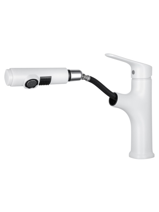 Смеситель для раковины с выдвижным изливом, Wonzon & Woghand, WW-AE4151-MW цвет: белый