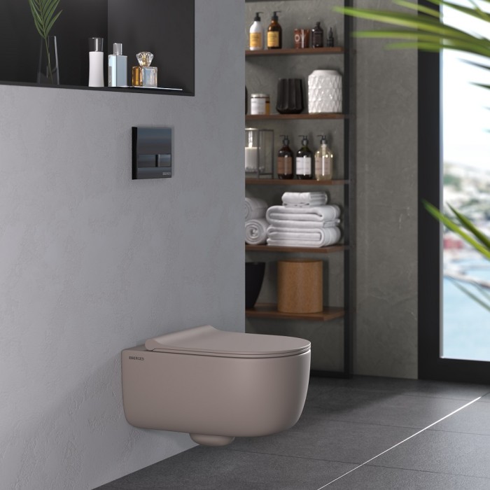 Унитаз BERGES EGO XL, матовый серый микролифт, арт. 083216