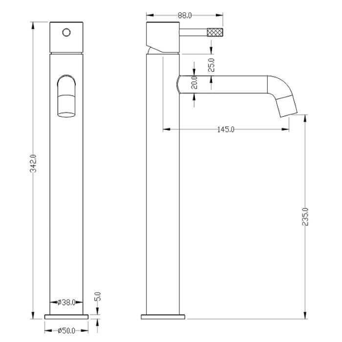 Смеситель для раковины, черный, Uno Boheme 462-B