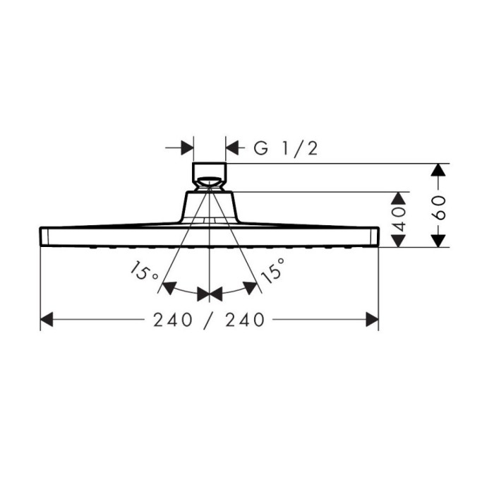Верхний душ Crometta E Hansgrohe, хром арт. 26727000
