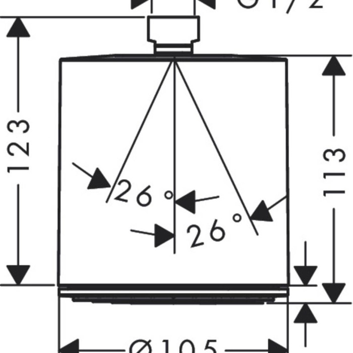 Верхний душ Pulsify S Hansgrohe, белый арт. 24130700