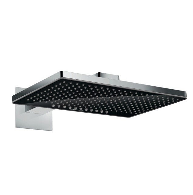 Верхний душ с настенным кронштейном скрытого монтажа Rainmaker Select Hansgrohe, черный, хром арт. 24005600
