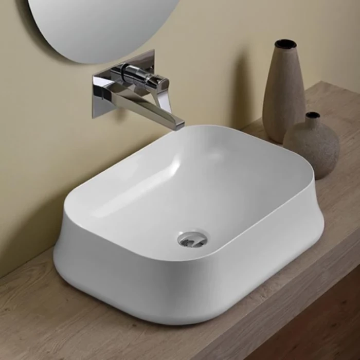 Раковина накладная Simas Sharp 60х42см, цвет: белый