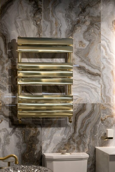 Полотенцесушитель электрический форма прямоугольная 50x80см, золото, Venturo Boheme 721-G
