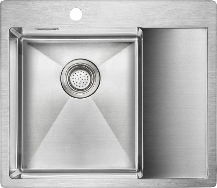 Мойка для кухни нержавеющая 590х510мм Paulmark ALSTER, брашированная нерж. сталь, левая - PM825951-BSL