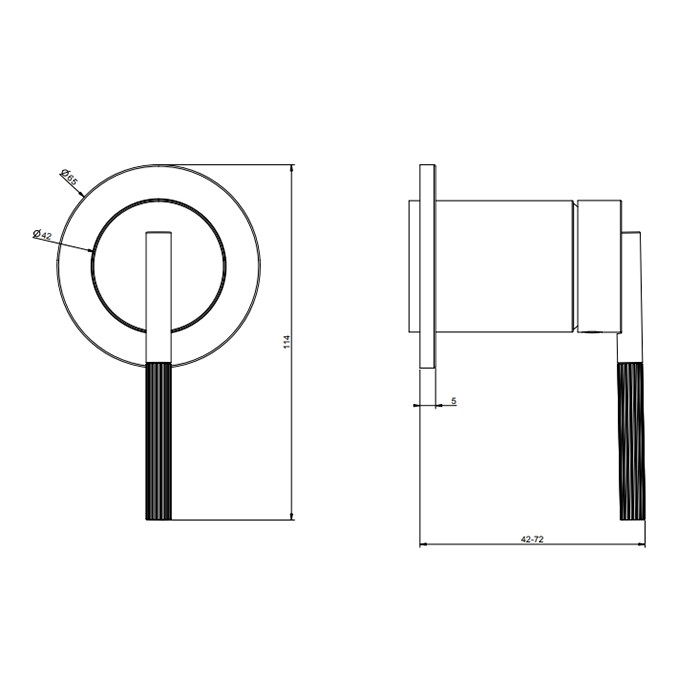 Cмеситель для душа, встраиваемый, (внешние части), Gessi Ingranaggio, black xl арт. 63561#299