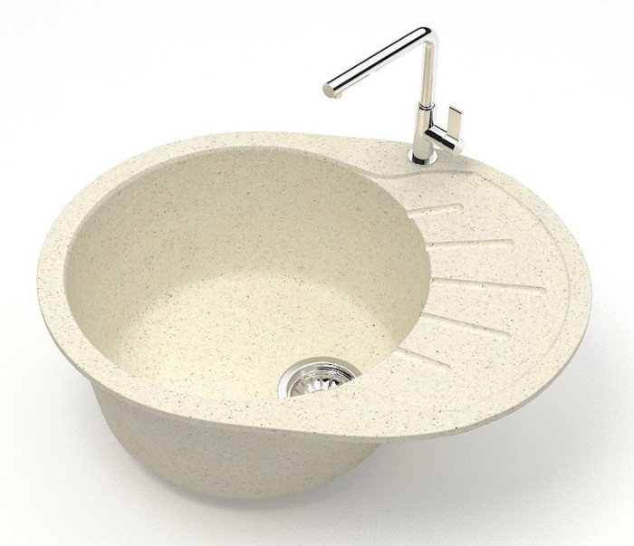 Кухонная мойка Light 575х440х215 искусственный мрамор, Бежевый, Azario Light - CS00079919