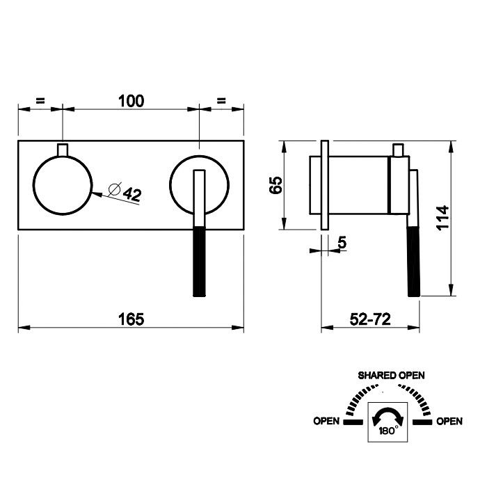 Встраиваемый однорычажный смеситель на 2 выхода с перекл., Gessi Ingranaggio, хром арт. 63579#031