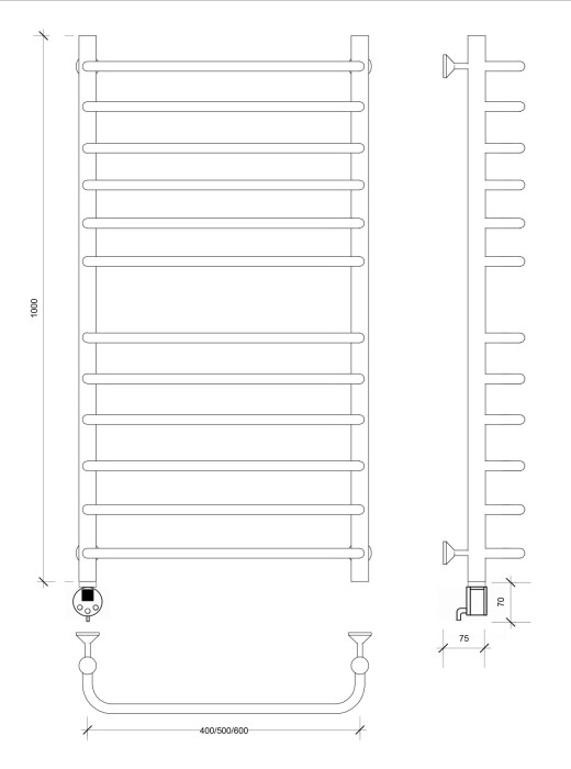 Полотенцесушитель электрический 100x50 Мерида 4 Secado арт. 4673739236789
