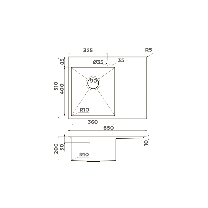 Кухонная мойка Omoikiri Akisame 65-L-IN нерж. сталь, цвет нержавеющая сталь арт. 4973058