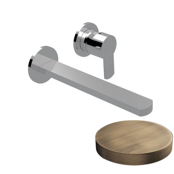 Смеситель для раковины встраиваемый, излив 15 см, без донного клапана, Giulini Surf, бронза матовая арт. 5825-15BROP