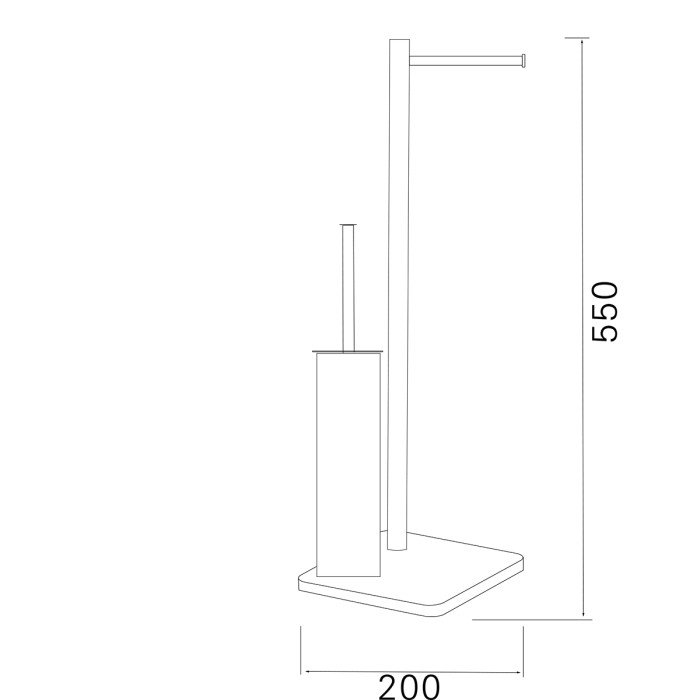 Стойка напольная с бумагодержателем и Ершикиком, хром, Azario Altre - AZ-421