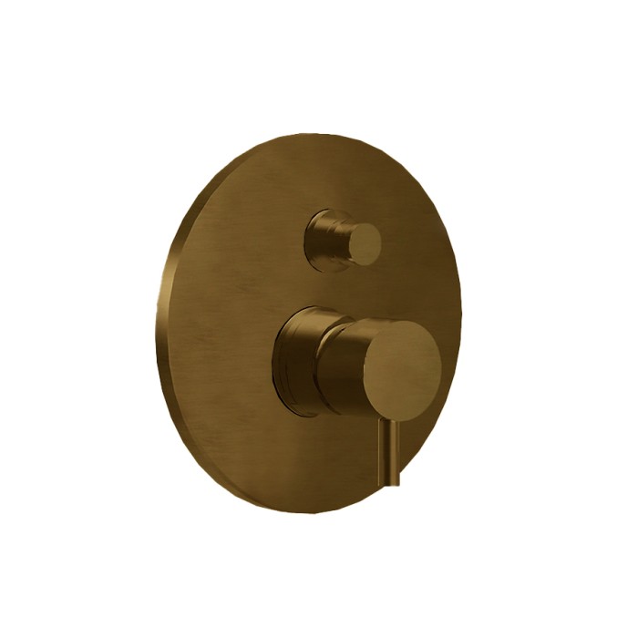 Внешняя часть смесителя для душа встраиваемого, на 2 режима, с кнопкой-переключателем, Giulini My future, бронза матовая арт. 5913-EPBROP