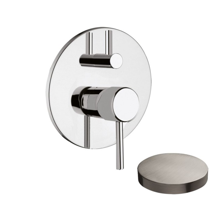 Внешняя часть для однорычажного встроенного смесителя для душа, с дивертером на 3 выхода, Giulini Futuro, матовый никель арт. 6513-3EPNKO