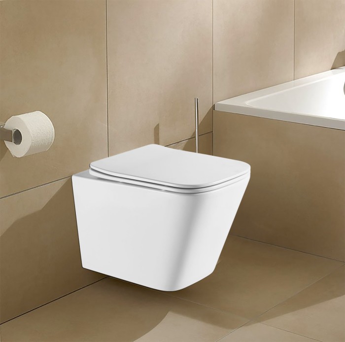 Готовый комплект инсталляция + унитаз Teramo безободковый, с сиденьем микролифт, белый  Azario - AZ-8010-1000+AZ-0052-UQ