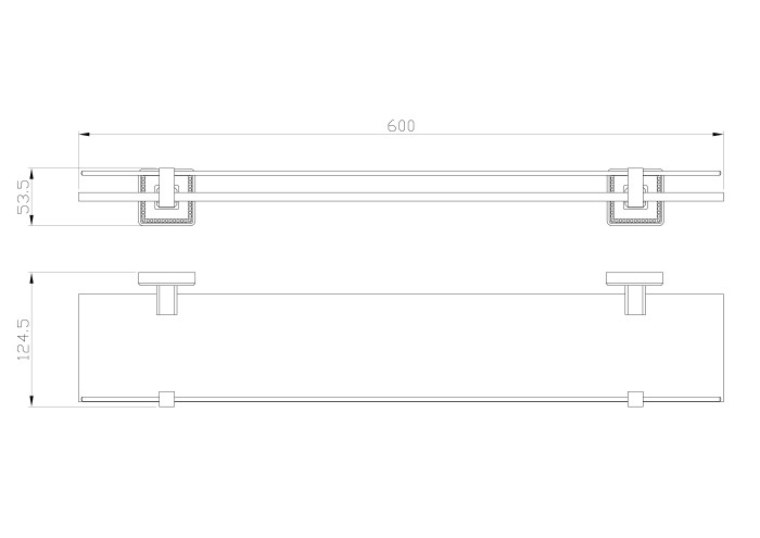 Стеклянная полка для ванной, Wonzon & Woghand Roma, WW-7227 цвет: бронза