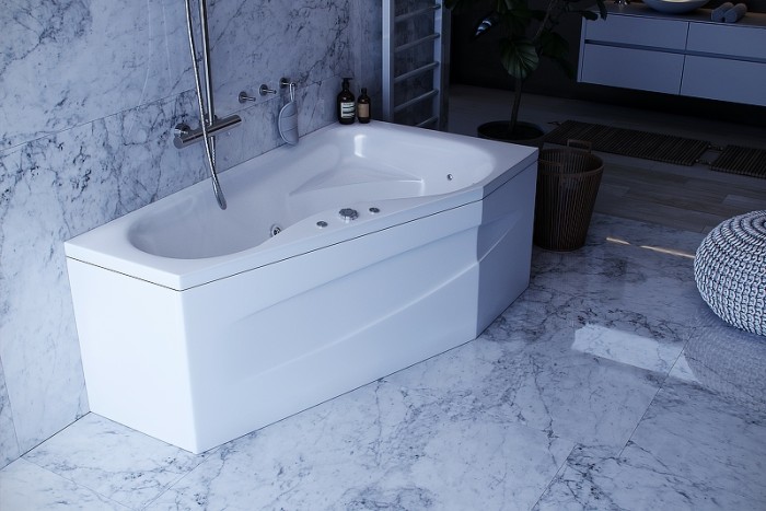 Ванна правая с фронтальным экраном (вклеенный каркас) Aquatek Медея арт. MED180-0000038