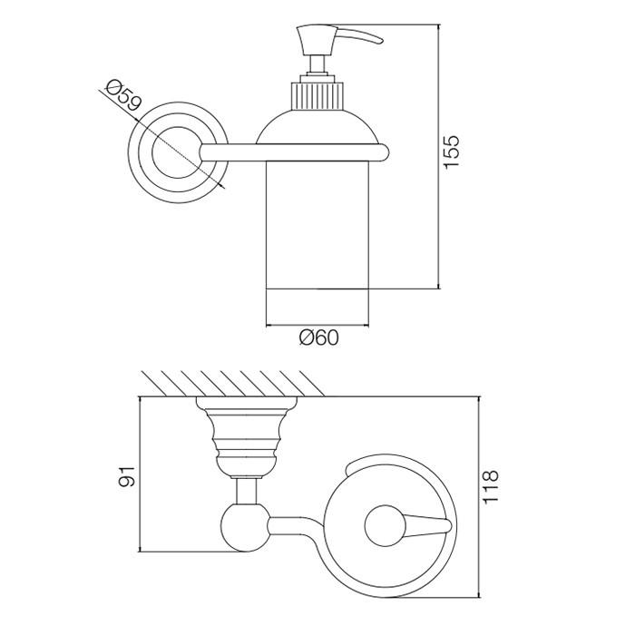 Fima Carlo Frattini Дозатор для жидкого мыла, подвесной, Accessori, F6063/3OR цвет: золото