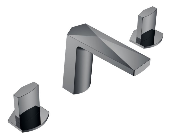Смеситель врезной на 3отв. Shine gun metall, ручка ice, Boheme Venturo - 150-SGM-ICE