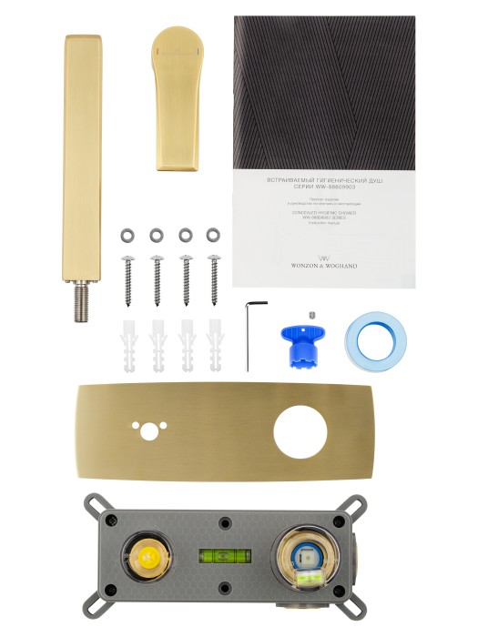 Смеситель для раковины встраиваемый, Wonzon & Woghand Brilliant, WW-88869079-BG цвет: золото