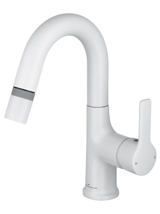 Смеситель для раковины с выдвижным изливом, Wonzon &amp; Woghand, WW-FE01L212-MW цвет: белый