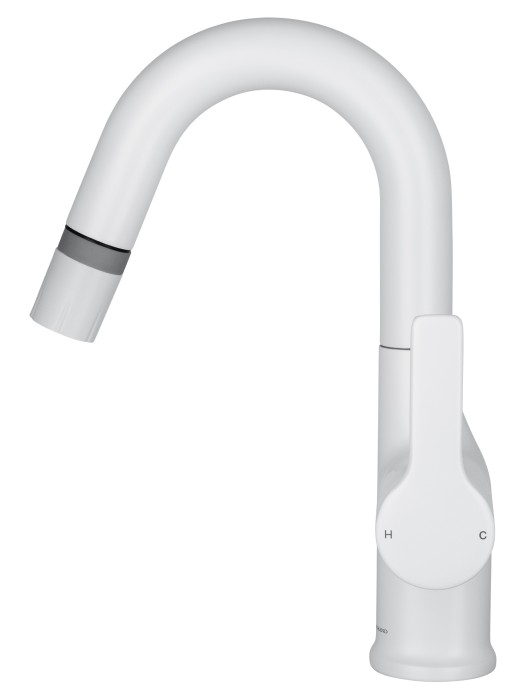 Смеситель для раковины с выдвижным изливом, Wonzon & Woghand, WW-FE01L212-MW цвет: белый