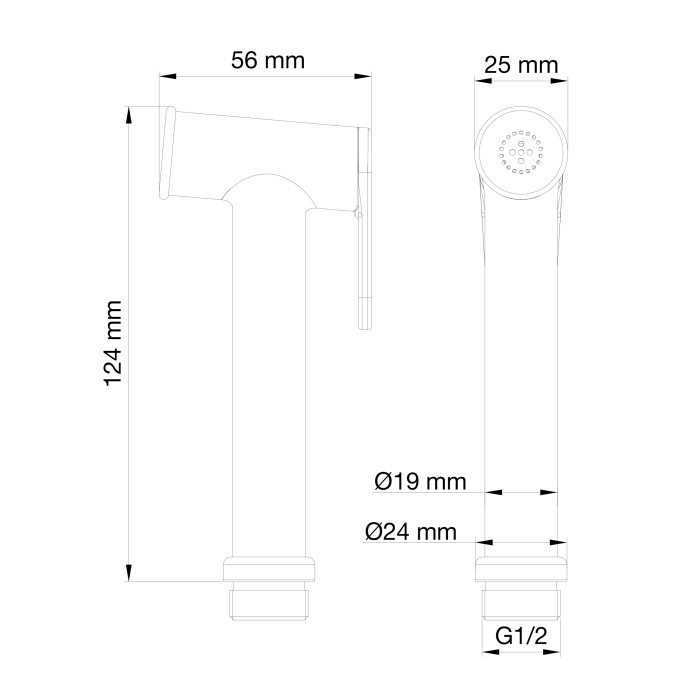 Лейка для гигиенического душа, Wonzon & Woghand, WW-88PQ01-CR цвет: хром