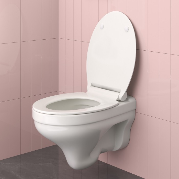 Унитаз с инсталляцией NOVUM Berges кнопка O3 хром, унитаз ALBIT S, сиденье Top Slim SO, арт. 043318