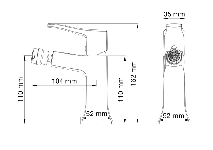 Смеситель для биде, Wonzon & Woghand Flex, WW-88016072-CR цвет: хром