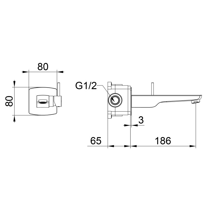 Смеситель для раковины встраиваемый, Wonzon & Woghand, WW-88869031-1-BN цвет: никель