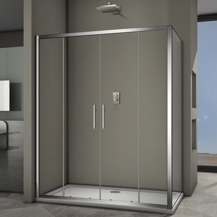 Душевой угол 1700x900x1900 хром, Veconi Rovigo, стекло прозрачное арт. RV062-17090PR-01-19C3