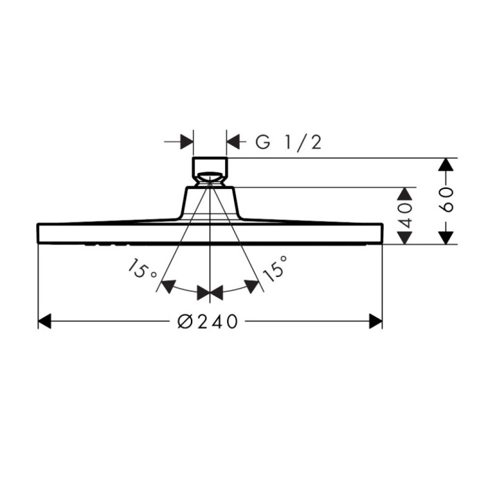 Верхний душ Crometta S Hansgrohe, хром арт. 26724000