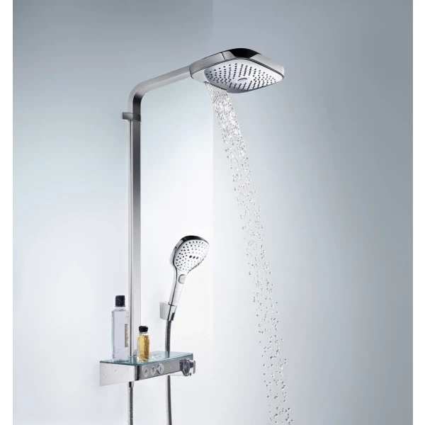Душевая система 300 с термостатом ShowerTablet Select 300 Raindance Select E Hansgrohe, белый, хром арт. 27127400