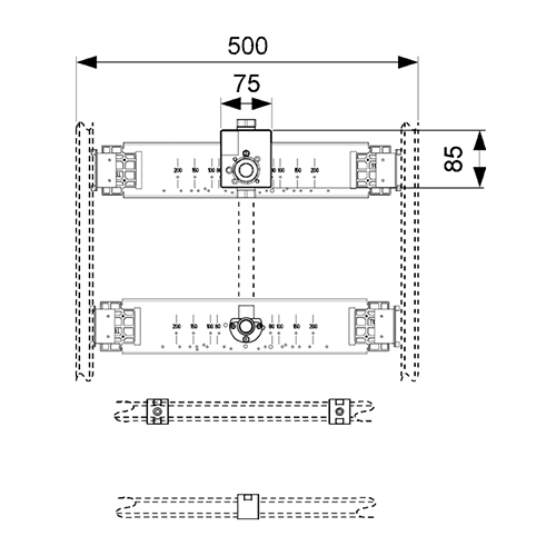 Комплект для крепления модуля писсуара к стене, предназначен для установки в систему стального профиля ", base TECE арт. 9020038