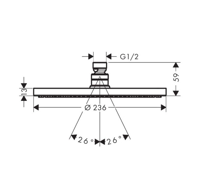 Верхний душ Raindance S Hansgrohe, хром арт. 27623000