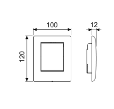 Панель смыва для писсуара с картириджем 100х120х12 мм, белый матовый, planus TECE арт. 9242312
