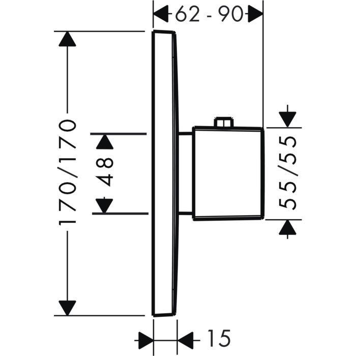 Термостат для душа Urquiola Axor, шлифованное красное золото арт. 11731310