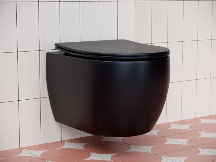 Подвесной унитаз с сиденьем Ceramicanova Play, чёрный арт. CN3001MB