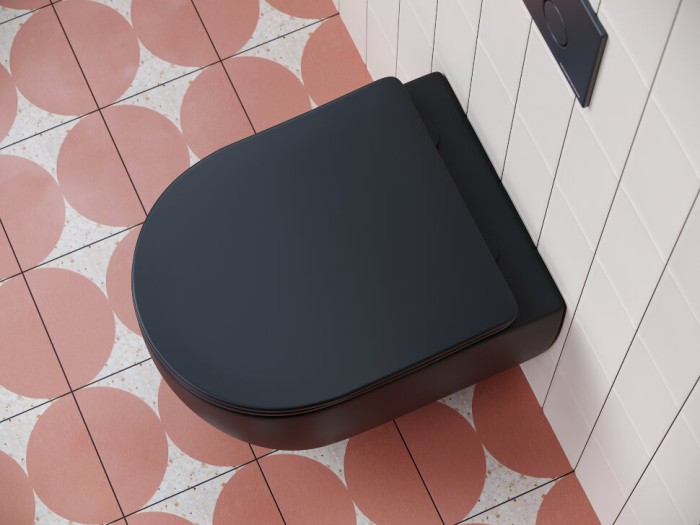 Подвесной унитаз с сиденьем Ceramicanova Play, чёрный арт. CN3001MB