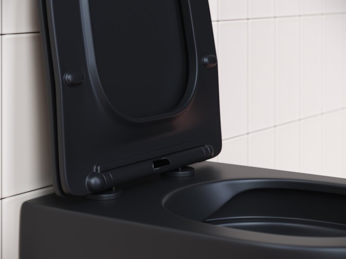 Подвесной унитаз с сиденьем Ceramicanova Play, чёрный арт. CN3001MB