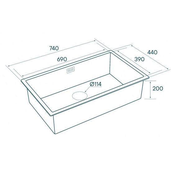 Мойка для кухни нержавеющая 740х440мм Paulmark KOHER, брашированная нерж. сталь - PM807444-BS