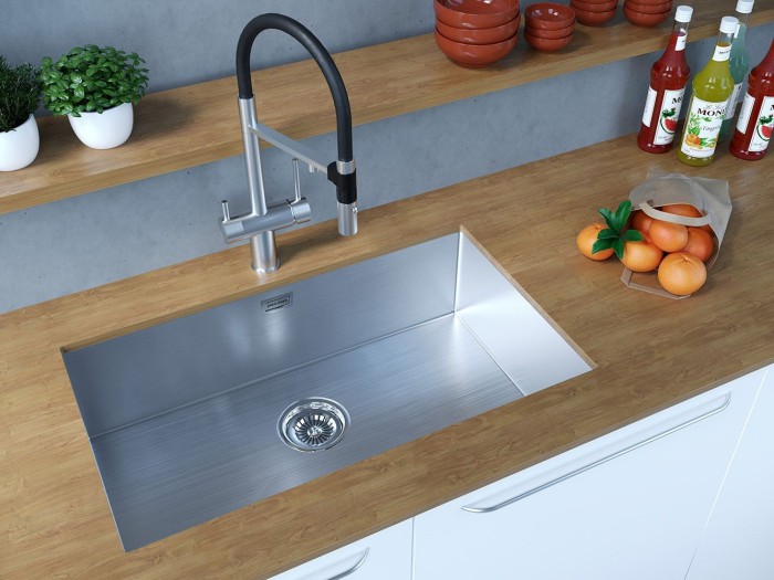 Мойка для кухни нержавеющая 740х440мм Paulmark KOHER, брашированная нерж. сталь - PM807444-BS