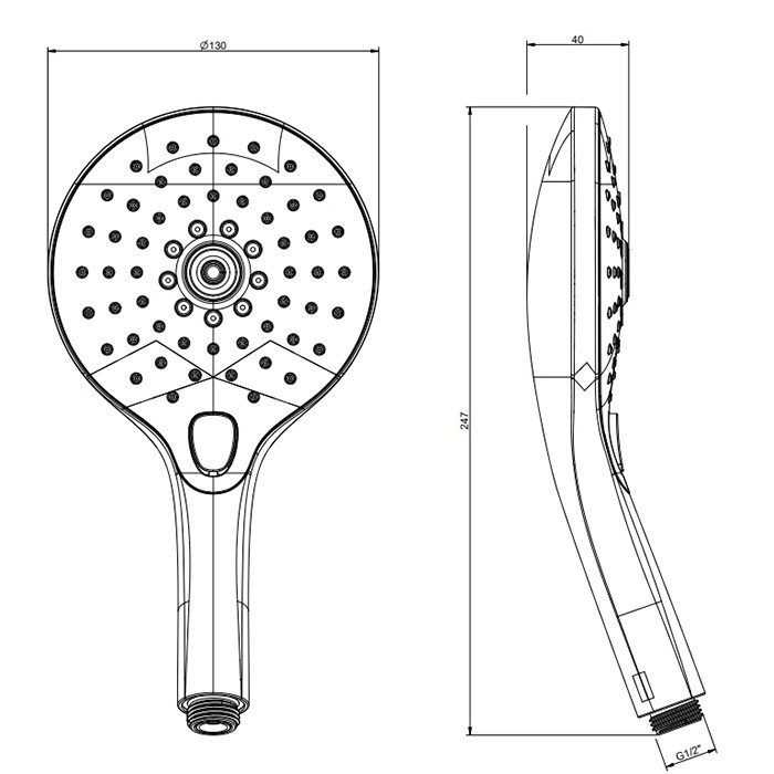 Ручной душ, 3 режима, Gessi Origini, finox brushed арт. 47351#149