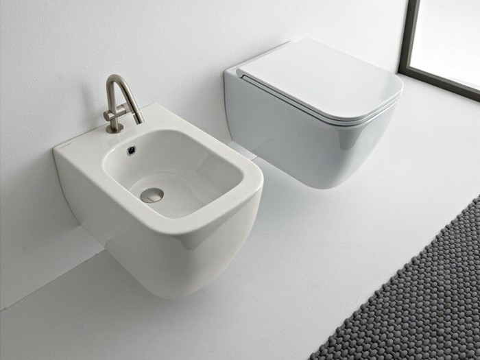 Подвесное биде с одним отверстием цвет белый матовый, Scarabeo Teorema 2.0 - 5127 41