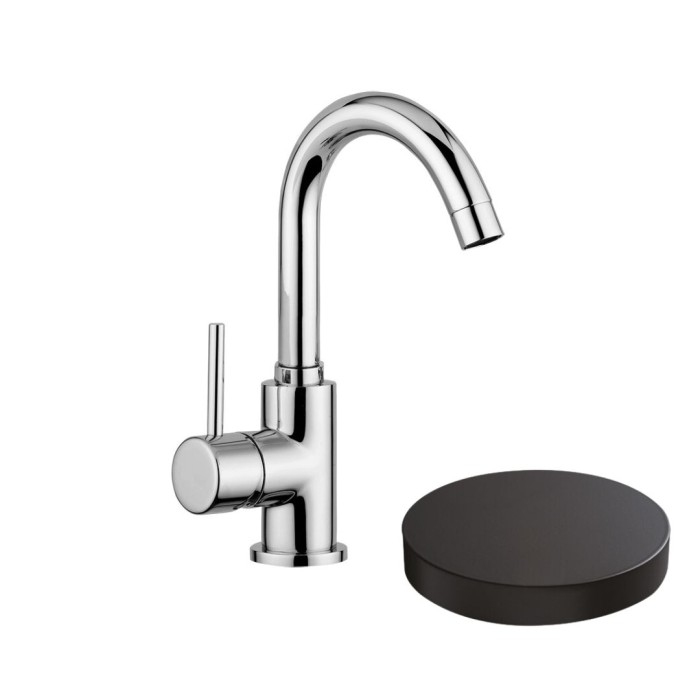 Смеситель для раковины c поворотным изливом, без донного клапана, Giulini Futuro, черный матовый арт. 6585/SCNO