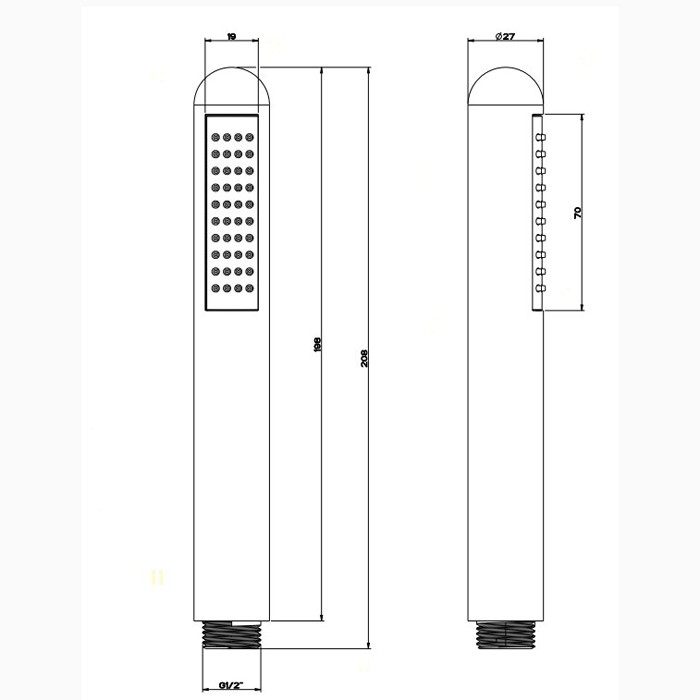 Душевая лейка с защитой от известкового налёта, Gessi Goccia, черный арт. 33754#299
